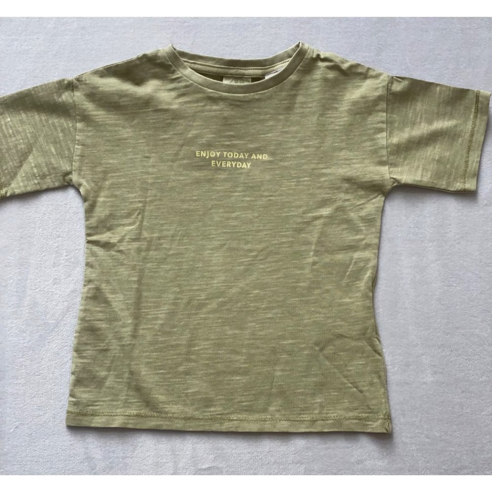 Zara kids short sleeve Enjoy Today and Everyday graphic T-shirt 18-24m NWT